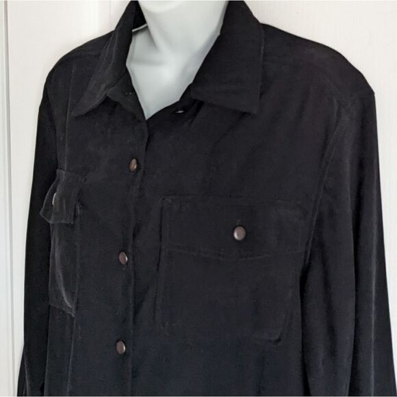 Vintage Black Shacket Suede XL @O - Picture 2 of 6